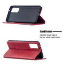 For Samsung Galaxy S20 FE 5G / S20 Lite Rhombus Texture Horizontal Flip Magnetic Leather Case with Holder & Card Slots(Red)