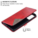 For Samsung Galaxy S20 FE 5G / S20 Lite Rhombus Texture Horizontal Flip Magnetic Leather Case with Holder & Card Slots(Red)