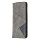 For Samsung Galaxy S20 FE 5G / S20 Lite Rhombus Texture Horizontal Flip Magnetic Leather Case with Holder & Card Slots(Grey)