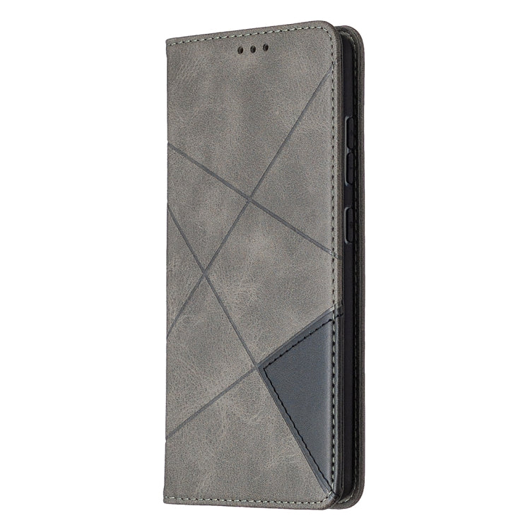 For Samsung Galaxy S20 FE 5G / S20 Lite Rhombus Texture Horizontal Flip Magnetic Leather Case with Holder & Card Slots(Grey)