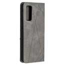 For Samsung Galaxy S20 FE 5G / S20 Lite Rhombus Texture Horizontal Flip Magnetic Leather Case with Holder & Card Slots(Grey)