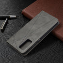 For Samsung Galaxy S20 FE 5G / S20 Lite Rhombus Texture Horizontal Flip Magnetic Leather Case with Holder & Card Slots(Grey)