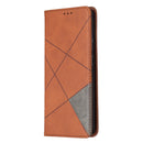 For Samsung Galaxy S20 FE 5G / S20 Lite Rhombus Texture Horizontal Flip Magnetic Leather Case with Holder & Card Slots(Brown)