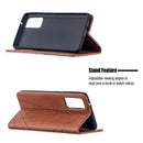 For Samsung Galaxy S20 FE 5G / S20 Lite Rhombus Texture Horizontal Flip Magnetic Leather Case with Holder & Card Slots(Brown)