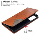 For Samsung Galaxy S20 FE 5G / S20 Lite Rhombus Texture Horizontal Flip Magnetic Leather Case with Holder & Card Slots(Brown)