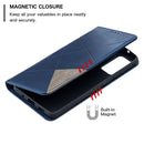 For Samsung Galaxy S20 FE 5G / S20 Lite Rhombus Texture Horizontal Flip Magnetic Leather Case with Holder & Card Slots(Blue)