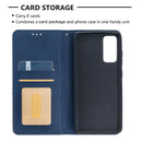 For Samsung Galaxy S20 FE 5G / S20 Lite Rhombus Texture Horizontal Flip Magnetic Leather Case with Holder & Card Slots(Blue)