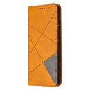 For Samsung Galaxy S20 FE 5G / S20 Lite Rhombus Texture Horizontal Flip Magnetic Leather Case with Holder & Card Slots(Yellow)