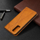 For Samsung Galaxy S20 FE 5G / S20 Lite Rhombus Texture Horizontal Flip Magnetic Leather Case with Holder & Card Slots(Yellow)