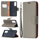 For Samsung Galaxy S20 FE 5G / S20 Lite Litchi Texture Pure Color Horizontal Flip PU Leather Case with Holder & Card Slots & Wallet & Lanyard(Grey)