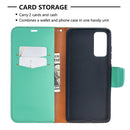 For Samsung Galaxy S20 FE 5G / S20 Lite Litchi Texture Pure Color Horizontal Flip PU Leather Case with Holder & Card Slots & Wallet & Lanyard(Green)