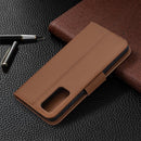 For Samsung Galaxy S20 FE 5G / S20 Lite Litchi Texture Pure Color Horizontal Flip PU Leather Case with Holder & Card Slots & Wallet & Lanyard(Brown)