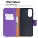 For Samsung Galaxy S20 FE 5G / S20 Lite Litchi Texture Pure Color Horizontal Flip PU Leather Case with Holder & Card Slots & Wallet & Lanyard(Purple)