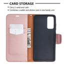 For Samsung Galaxy S20 FE 5G / S20 Lite Litchi Texture Pure Color Horizontal Flip PU Leather Case with Holder & Card Slots & Wallet & Lanyard(Rose Gold)