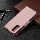 For Samsung Galaxy S20 FE 5G / S20 Lite Litchi Texture Pure Color Horizontal Flip PU Leather Case with Holder & Card Slots & Wallet & Lanyard(Rose Gold)