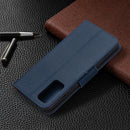 For Samsung Galaxy S20 FE 5G / S20 Lite Litchi Texture Pure Color Horizontal Flip PU Leather Case with Holder & Card Slots & Wallet & Lanyard(Dark Blue)