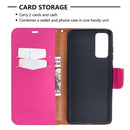For Samsung Galaxy S20 FE 5G / S20 Lite Litchi Texture Pure Color Horizontal Flip PU Leather Case with Holder & Card Slots & Wallet & Lanyard(Rose Red)
