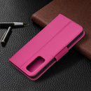 For Samsung Galaxy S20 FE 5G / S20 Lite Litchi Texture Pure Color Horizontal Flip PU Leather Case with Holder & Card Slots & Wallet & Lanyard(Rose Red)