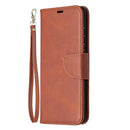 For Samsung Galaxy S20 FE 5G / S20 Lite Lambskin Texture Pure Color Horizontal Flip PU Leather Case with Holder & Card Slots & Wallet & Lanyard(Brown)