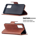 For Samsung Galaxy S20 FE 5G / S20 Lite Lambskin Texture Pure Color Horizontal Flip PU Leather Case with Holder & Card Slots & Wallet & Lanyard(Brown)
