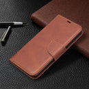 For Samsung Galaxy S20 FE 5G / S20 Lite Lambskin Texture Pure Color Horizontal Flip PU Leather Case with Holder & Card Slots & Wallet & Lanyard(Brown)