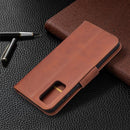 For Samsung Galaxy S20 FE 5G / S20 Lite Lambskin Texture Pure Color Horizontal Flip PU Leather Case with Holder & Card Slots & Wallet & Lanyard(Brown)