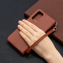 For Samsung Galaxy S20 FE 5G / S20 Lite Lambskin Texture Pure Color Horizontal Flip PU Leather Case with Holder & Card Slots & Wallet & Lanyard(Brown)