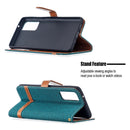 For Samsung Galaxy S20 FE 5G / S20 Lite Color Matching Denim Texture Horizontal Flip Leather Case with Holder & Card Slots & Wallet & Lanyard(Green)