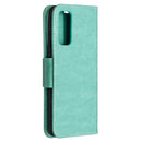 For Samsung Galaxy S20 FE 5G / S20 Lite Embossing Two Butterflies Pattern Horizontal Flip PU Leather Case with Holder & Card Slot & Wallet & Lanyard(Green)