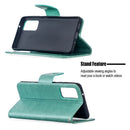 For Samsung Galaxy S20 FE 5G / S20 Lite Embossing Two Butterflies Pattern Horizontal Flip PU Leather Case with Holder & Card Slot & Wallet & Lanyard(Green)