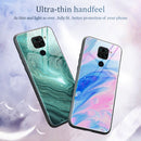 For Xiaomi Redmi Note 9 Marble Pattern Glass Protective Case(DL05)