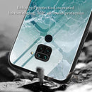 For Xiaomi Redmi Note 9 Marble Pattern Glass Protective Case(DL05)