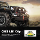 7 inch H4 / H13 DC 9V-30V 4000LM 6000K 40W 7 inch Car Round Shape LED Headlight Lamps for Jeep Wrangler