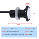 10 PCS 18mm 1.5W DC9-80V Motorcycle Eagle Eye Light Single Lens(Yellow Light)