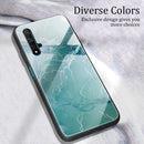 For Huawei Honor 20 / nova 5T Marble Pattern Glass Protective Case(DL04)