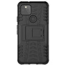 For Google Pixel 5 Tire Texture Shockproof TPU + PC Protective Case with Holder(Black)
