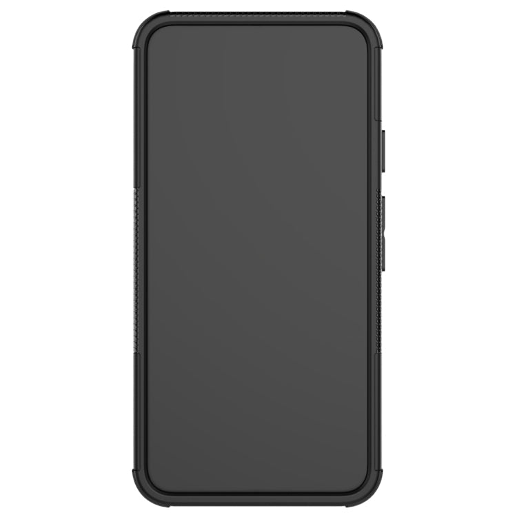 For Google Pixel 5 Tire Texture Shockproof TPU + PC Protective Case with Holder(Black)