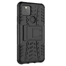 For Google Pixel 5 Tire Texture Shockproof TPU + PC Protective Case with Holder(Black)