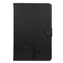 For Samsung Galaxy Tab A7 10.4 (2020) T505 Butterfly Flower Embossing Pattern Horizontal Flip Leather Case with Holder & Card Slots & Wallet(Black)