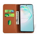 For Samsung Galaxy S10 Lite Strong Magnetism Shockproof Horizontal Flip Liquid Feel Leather Case with Holder & Card Slots & Wallet(Brown)