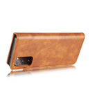 For Samsung Galaxy S20 FE DG.MING Crazy Horse Texture Flip Detachable Magnetic Leather Case with Holder & Card Slots & Wallet(Brown)