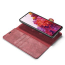 For Samsung Galaxy S20 FE DG.MING Crazy Horse Texture Flip Detachable Magnetic Leather Case with Holder & Card Slots & Wallet(Red)