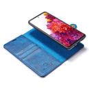 For Samsung Galaxy S20 FE DG.MING Crazy Horse Texture Flip Detachable Magnetic Leather Case with Holder & Card Slots & Wallet (Blue)