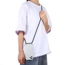 For iPhone 12 / 12 Pro Four-Corner Shockproof Transparent TPU Case with Lanyard(Dark Green)