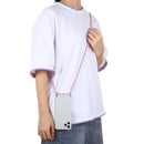 For iPhone 12 / 12 Pro Four-Corner Shockproof Transparent TPU Case with Lanyard(Pink Yellow)