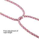 For iPhone 12 / 12 Pro Four-Corner Shockproof Transparent TPU Case with Lanyard(Purple Red)