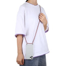 For iPhone 12 / 12 Pro Four-Corner Shockproof Transparent TPU Case with Lanyard(Purple Red)