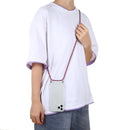 For iPhone 12 / 12 Pro Four-Corner Shockproof Transparent TPU Case with Lanyard(Red Grey Yellow)