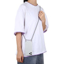 For iPhone 12 / 12 Pro Four-Corner Shockproof Transparent TPU Case with Lanyard(Zebra)