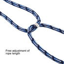 For iPhone 12 / 12 Pro Four-Corner Shockproof Transparent TPU Case with Lanyard(Blue White)